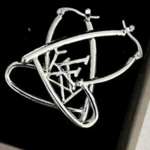 Silver Tone Heart-Shaped Earrings LV